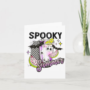 Carte Été de plage effrayant vintage Halloween Café Été