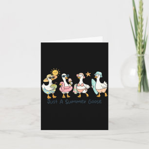 Carte Été drôle oie plage canard mignon animal vacances