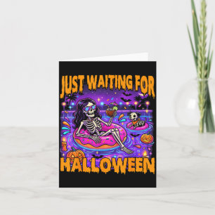 Carte Été effrayant squelette drôle en attente d'Hallowe