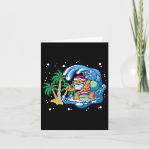 Carte Été Père Noël Surfing Beach Vagues Noël En Juillet