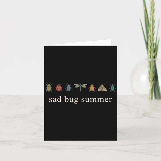 Carte Été triste bug drôle insecte vintage (Devant)