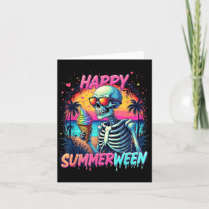 Carte Été Watermelon Jack-o-lanterne Joyeux été Summerwe