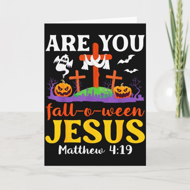 Carte Êtes-vous à l'automne O Ween Jésus Matthieu Foi ch (Devant)