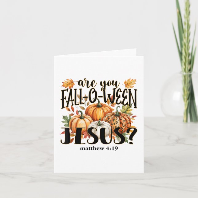 Carte Êtes-vous automne-ween Jésus_ Citrouilles d'automn (Devant)