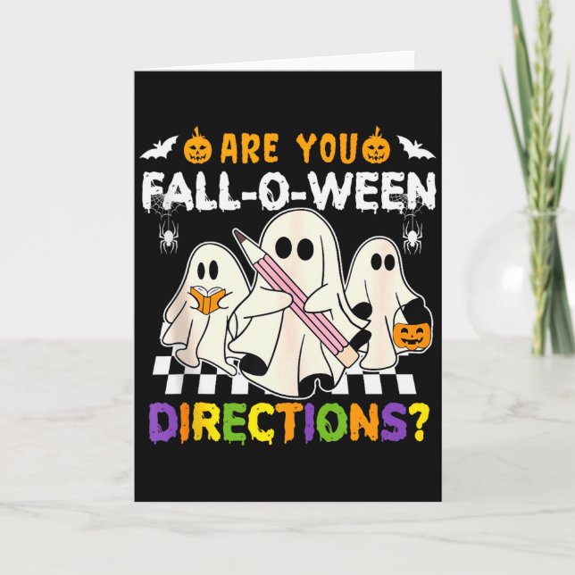 Carte Êtes-vous Fall O Ween Directions Fantôme Hal chrét (Devant)