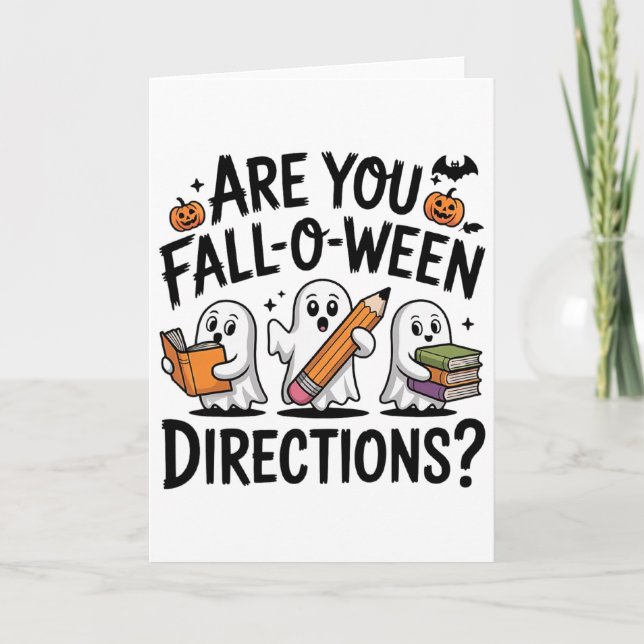 Carte Êtes-vous Fall O Ween Directions Halloween Profess (Devant)