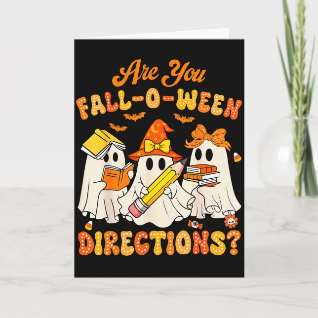 Carte Êtes-vous les directions Fall-o-ween drôle profess (Devant)