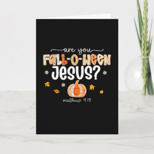 Carte Êtes-vous tombé O Ween Jésus Patch Vintage Citroui