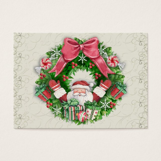 Carte / étiquette de boîtier cadeau père Noël (Devant)