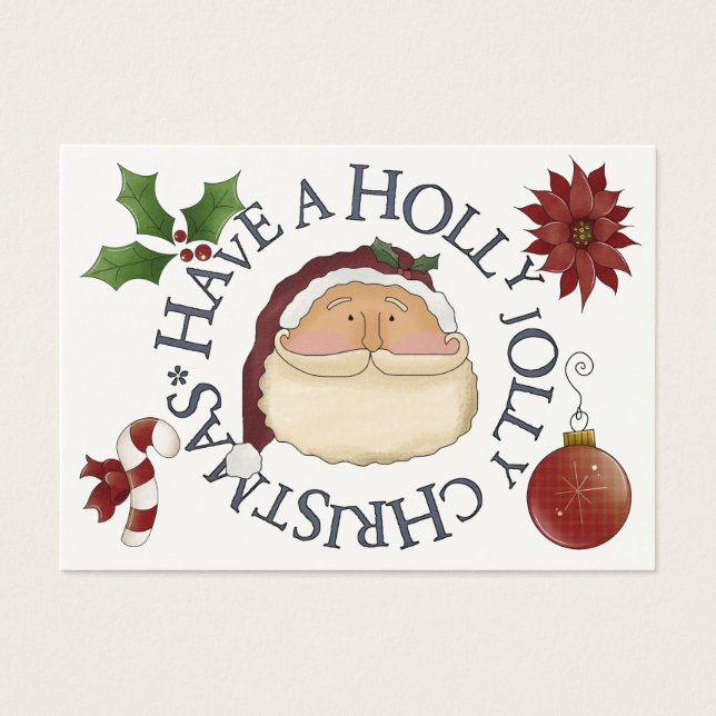 Carte / étiquette de boîtier cadeau père Noël (Devant)