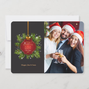 Carte Étiquette de Noël rouge