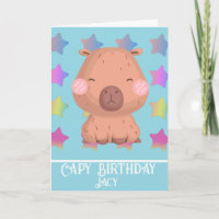Étoile Capybara Anniversaire Mignon