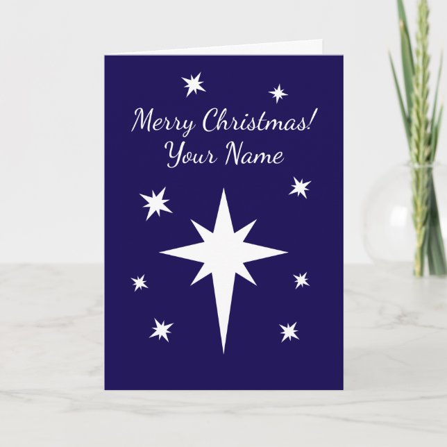 Carte Étoile de Bethléem Noël personnalisé (Devant)