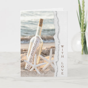 Carte Étoile de mer d'anniversaire avec message dans une