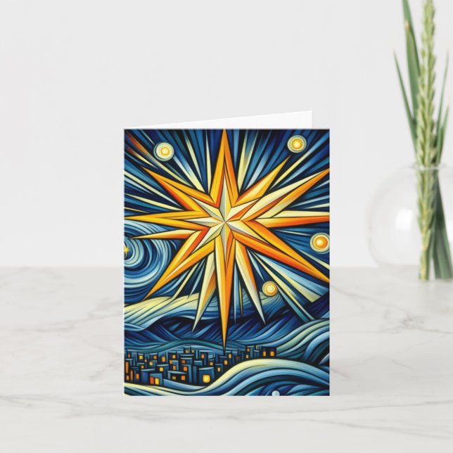 Carte Étoile de Noël Art Cubisme  (Devant)