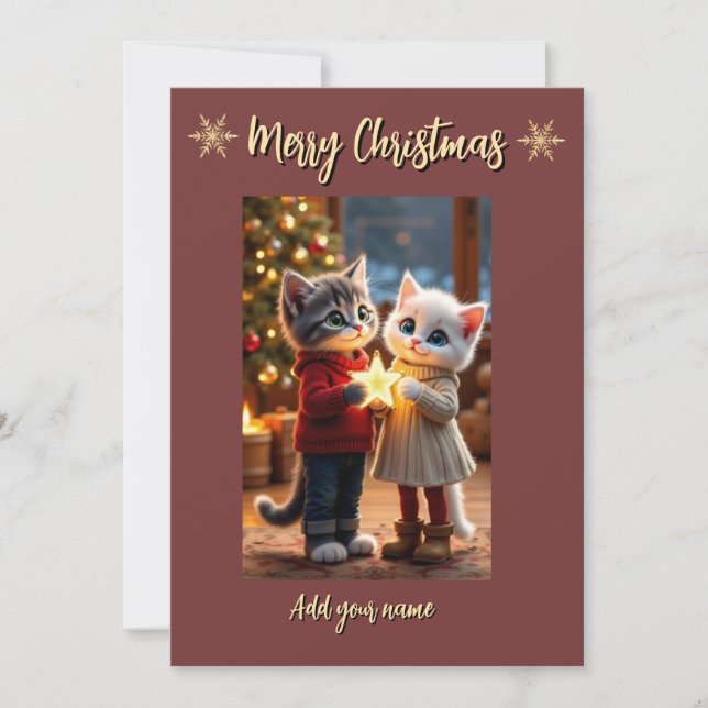 Carte étoile de Noël Tom & Luna (Devant)