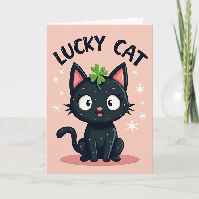 Carte étoile Lucky Black Cat (Devant)