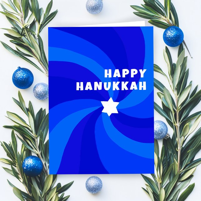 Carte Étoile moderne Swirl de David HAPPY HANOUKKA VACAN (Modern Swirl Star of David HAPPY HANUKKAH HOLIDAY Card
)