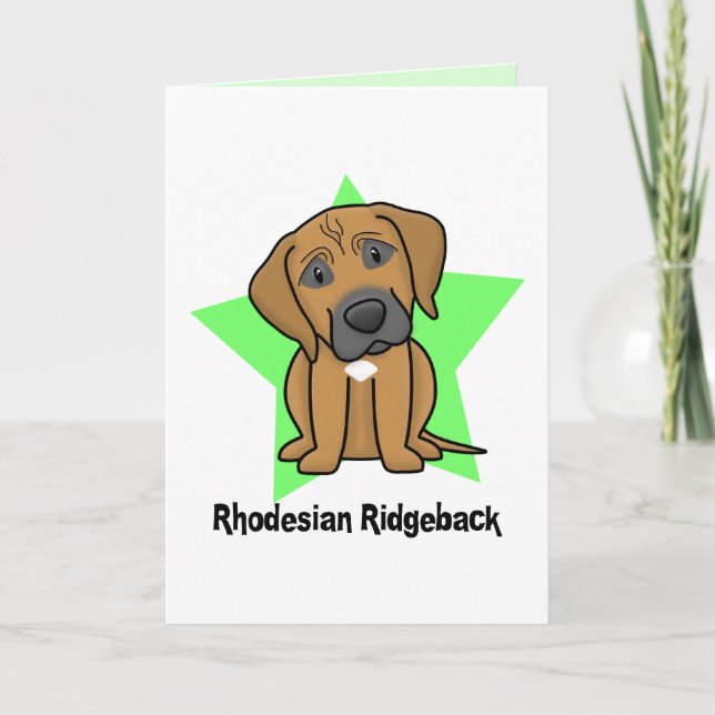 Carte Étoile Rhodesian Ridgeback de Kawaii (Devant)