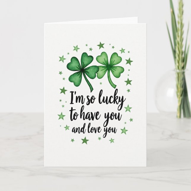 Carte étoile Shamrock Amour Chanceux (Devant)