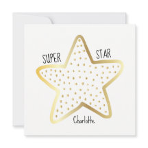 Carte Étoile Super Félicitations Étoile Dorée Plat