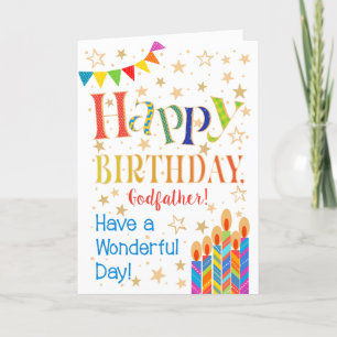 Carte Étoiles, Bunting, Bougies pour l'anniversaire du p