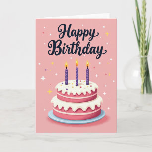 Carte Étoiles et Gâteau d'Anniversaire