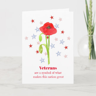 Carte Étoiles patriotiques de vétérans de jour de fleur