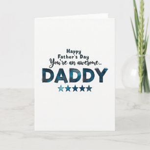 Carte Étoiles Turquoise Papa Génial