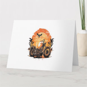 Carte Étonnant Retro Vintage Moto Classic Sunset C