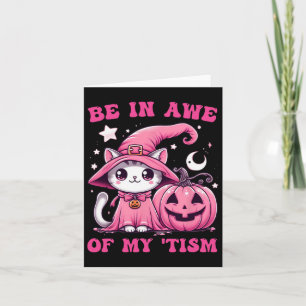 Carte Être À L'Abri De Mon Sentiment Halloween Chat Rose