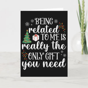 Carte Être apparenté à moi amusant Noël famille Xmas Paj