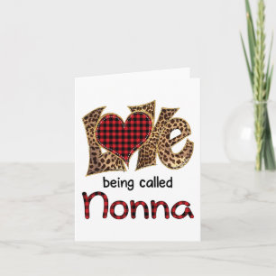 Carte Être appelée Nonna Leopard Heart Happy Mothers Day