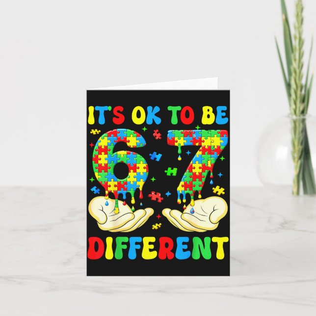 Carte être différent 67 Awarenes Six Seven sur l'autisme (Devant)