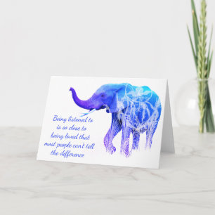 Carte Être écouté au même que l'amour Eléphant art anima