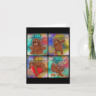Carte Être gentil Sloth Kids School Teacher Motivational