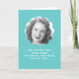 Carte Être heureux, amusant photo Vintage