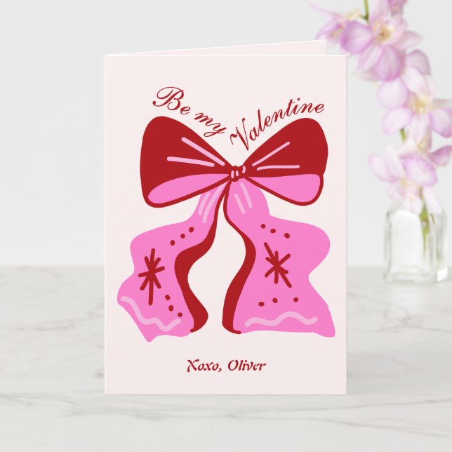 Carte Être Ma Saint-Valentin Dessin à la Main Arc Saint- (Orchidée)