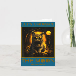 Carte Étreinte drôle de chat d'éclipse solaire totale