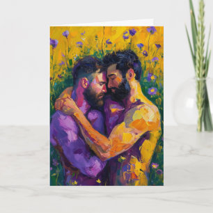 Carte Étreinte expressionniste à l'huile