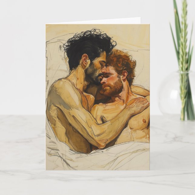 Carte Étreinte expressionniste en ombre (Devant)