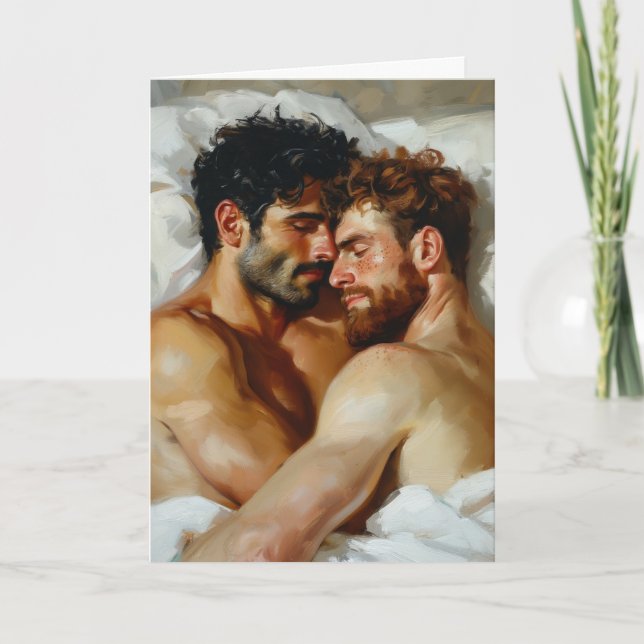 Carte Étreinte matinale dans une chambre baignée de sole (Devant)