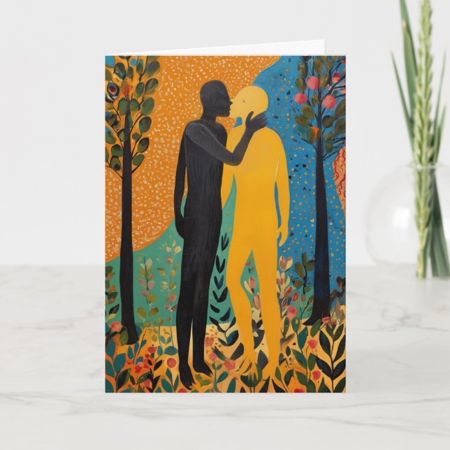Carte Étreinte passionnée dans une clairière forestière (Devant)