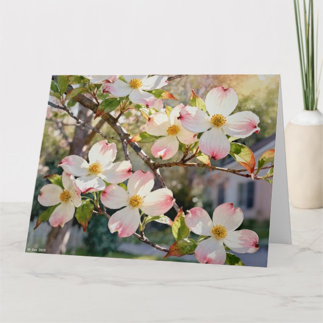 Carte Étude de fleurs de cornouiller A en aquarelle (Devant)