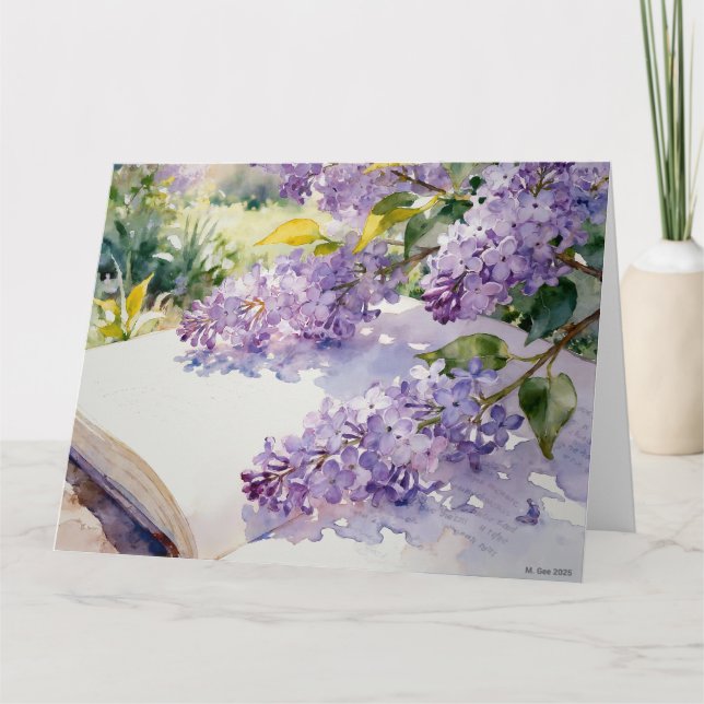 Carte Étude de glycine C à l'aquarelle (Devant)