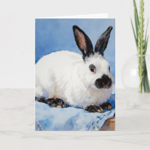 Carte Étude de lapin californien A à l'aquarelle