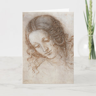 Carte Étude de Léonard de Vinci pour la tête de Léda