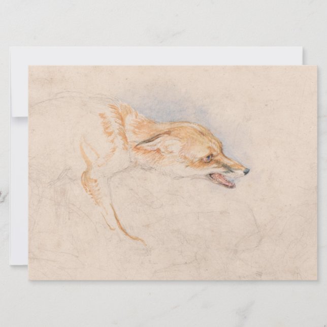 Carte Étude d'un renard croustillant (par John Frederick (Devant)