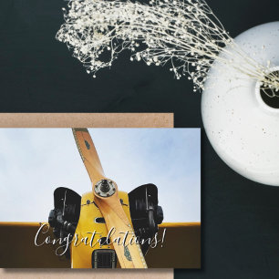 Carte Étudiant pilote premier avion solo Félicitations