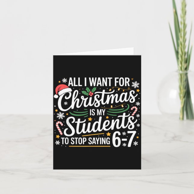 Carte Étudiants disant 6-7 67 Six Sept Prof Amusant Noël (Devant)